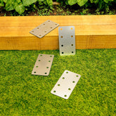 Straight Flat Railway Sleeper Brackets - 65mm × 120mm (Pack of 4)